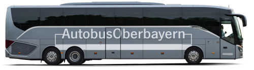 Autobus Oberbayern Bus schwarz-weiß Seitenansicht