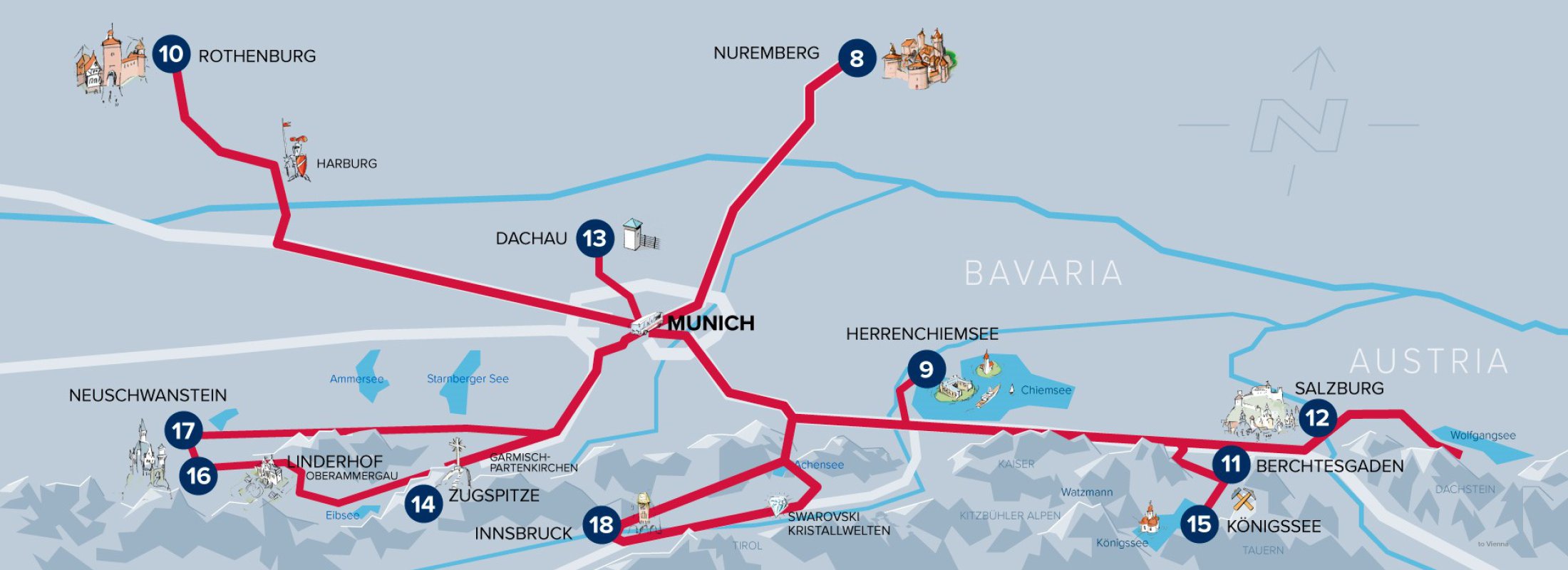 tour map daytrips bavaria autobus oberbayern